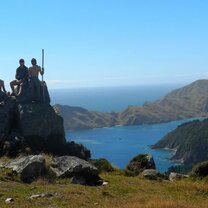A hike during the sea kayaking section above Marlborough Sounds