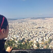 Looking out at Athens