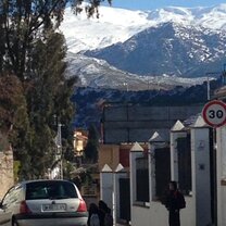 View of the Sierra Nevada mountains on my way to class.