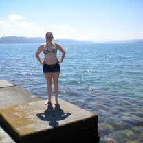 Me at the beach at Wellington Harbor.