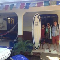 First trip to the beach with these fine gentlemen out in front of our hostel