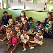 Group picture at work. I was assisting the teachers in the Baby Room at 'Pikkieland'