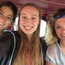 On our way to a project site one morning, in a Tuk Tuk.