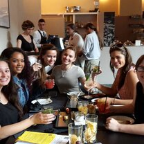 At the Welcome dinner - the day my roommates and I met!