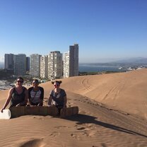 CIEE students sand boarding in Concón, Chile