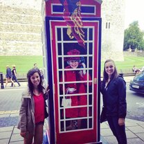 Windsor, England 
The Queen and a telephone booth all in one!