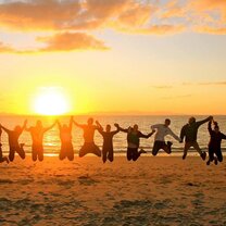 Sunset and silhouette dreams on North Keppel Island during our volunteering period