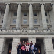 This photo was taken outside of The Parliament of Northern Ireland in Belfast.