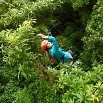 Ziplining with 100% Aventura in the Monteverde Cloud Rainforest!