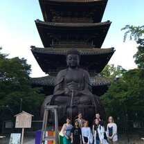 visiting the local temple