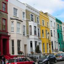 Colorful row houses on Portobello Road in London