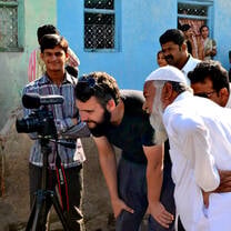 Filming for a project about farming