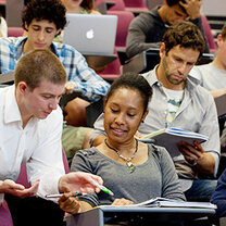 students in big classroom