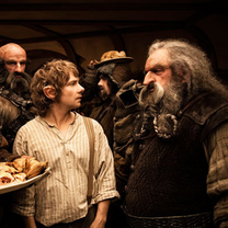 Instructor John Callen (right) in the Hobbit. (Photo credit: Warner bros)
