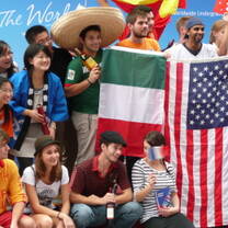 Students Proudly Display International Flags 