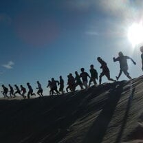 Dune surfing in Magdalena Bay, Baja Mexico