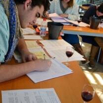 AUCP Study Abroad Aix en Provence students in wine tasting class