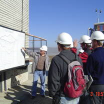 Students learning on site