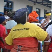 Group of people in motion in South Africa fighting for human rights.