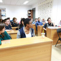 Seminar held by entrepeneur Emily Roblin in Beijing