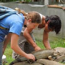 ICADS students learn about the important role of iguanas in indigenous culture. 