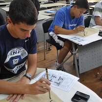 Our Students doing Calligraphy 