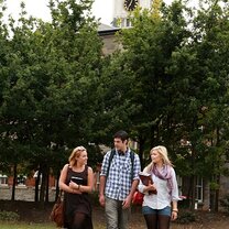 Students walking on Griffith College campus Students walking on CAPA Dublin Program at Griffith College