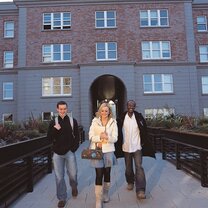 Students walking on Griffith College campus Students walking on CAPA Dublin Program at Griffith College