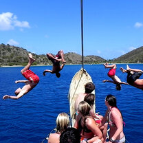 Jumping off the bow