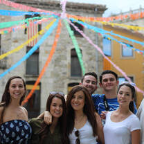 Study abroad students exploring Barcelona Spain