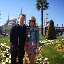 Students in front of the Blue Mosque