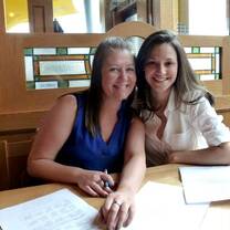 2 women working on school paper