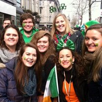Group celebrating St. Patrick's Day!