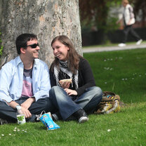 Relaxing on the grass