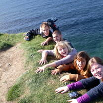 Hanging off the cliff!
