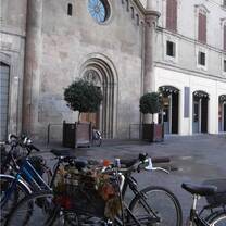bikes parked outside old Italian building