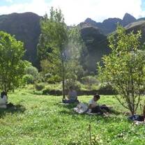 Students weaving outdoor