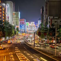 Tokyo city streets at night