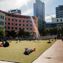 Activity in Civic Square, Wellington