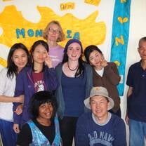 VFP volunteer and her workcamp group in Mongolia