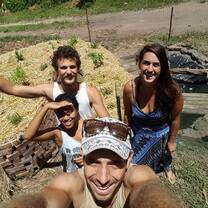 Some of our volunteers that helped to build a new herb spiral :)