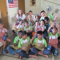 Refugee children at school