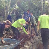 working at the garden