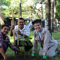 Getting down & dirty planting trees!