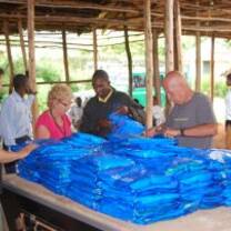 Distributing mosquito nets