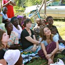 Global Advocates meeting with local women about a new water kiosk in Kenya 