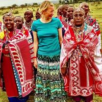 Our Founder, Nyla, working with Maasai grandmothers in Kenya