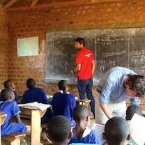 Volunteers teaching in Bwindi