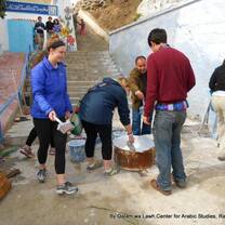 Volunteers building a house in Morocco