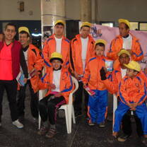 A group of volunteers with locals at Annour